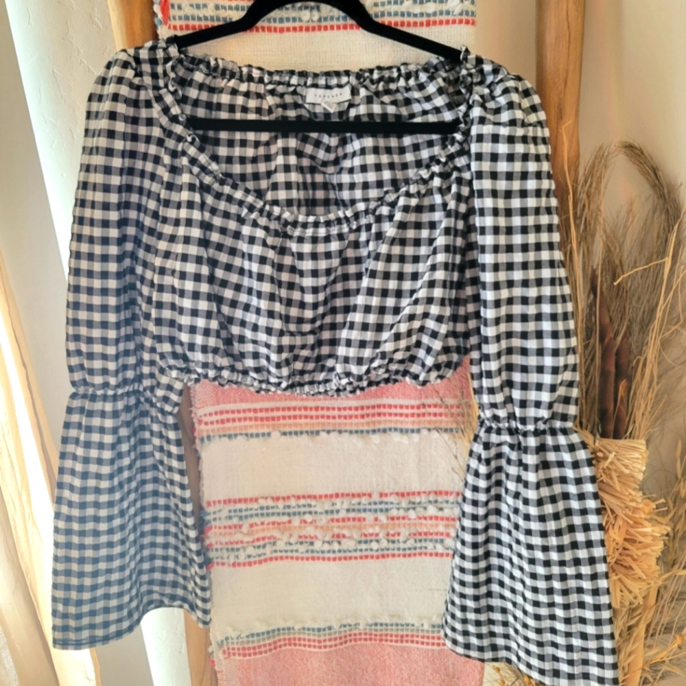 Topshop checker crop top